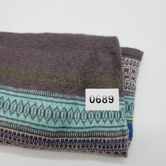 Free People Women US XS knit tank top blue brown turquoise bohemian print linen - Picture 9 of 9